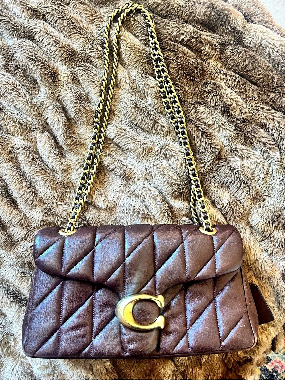 Coach Quilted Tabby Shoulder Bag 26 Brown